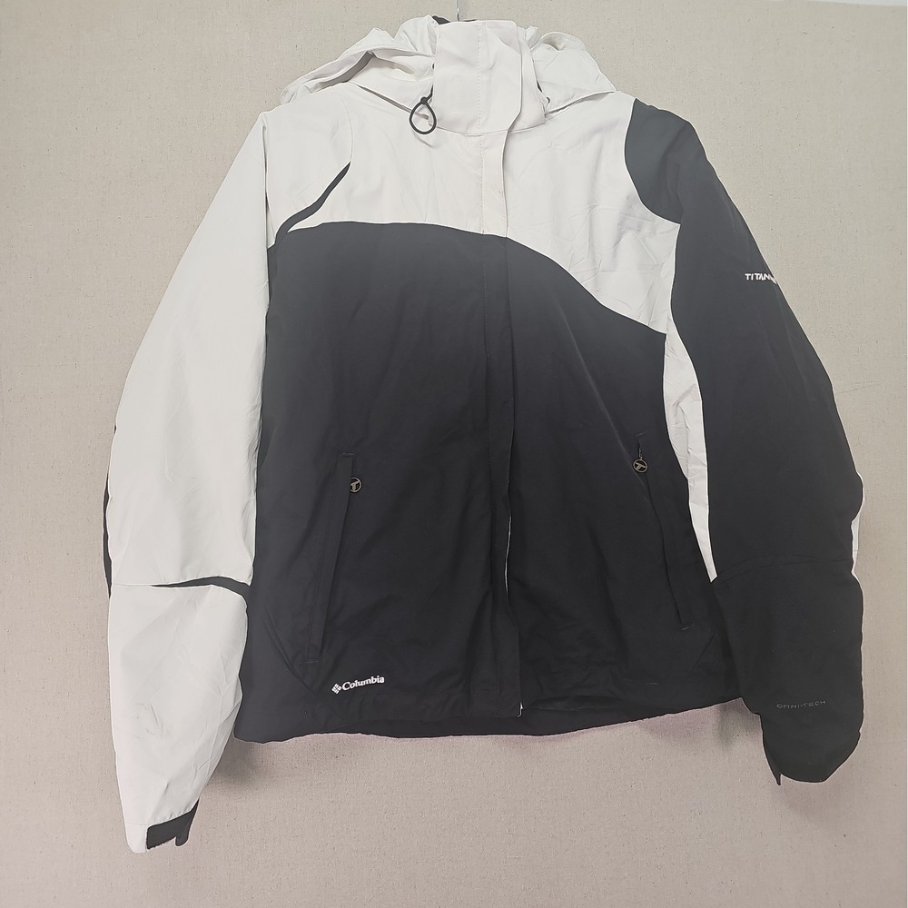 Columbia Titanium Interchange Omni-Tech White Black Womens XL 3 In 1 Jacket